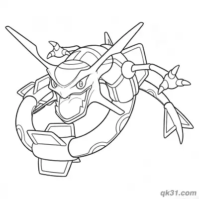 Free printable Rayquaza Pokemon Dive Attack Coloring Page coloring page