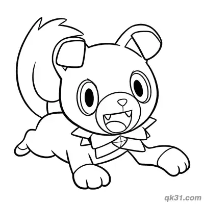 Free printable Rockruff Pokémon Running Happy Coloring Page coloring page