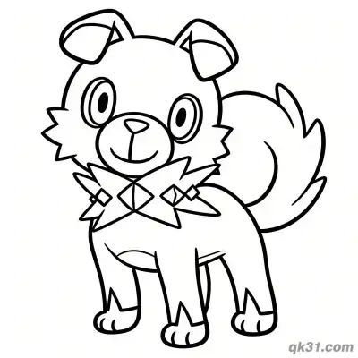 Free printable Rockruff Pokémon Smiling Front Coloring Page coloring page