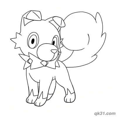 Free printable Rockruff Pokémon Standing Adorable Coloring Page coloring page