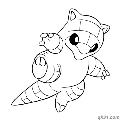 Free printable Playful Sandshrew Jumping Joyful Coloring Page coloring page