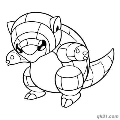 Free printable Sandshrew Running Dash Fast Coloring Page coloring page