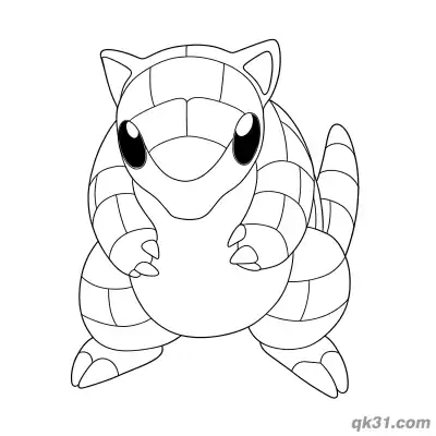 Free printable Cute Standing Sandshrew Adorable Coloring Page coloring page