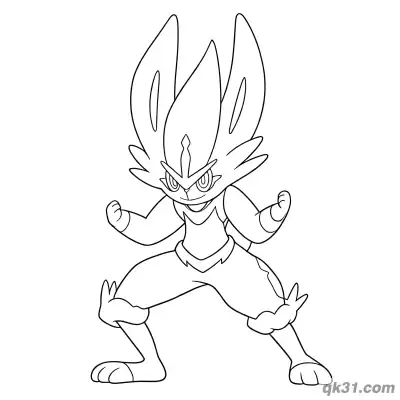 Free printable Cinderace Battle Ready Coloring Page coloring page