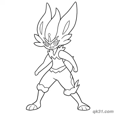 Free printable Cinderace Combat Ready Stance Coloring Page coloring page