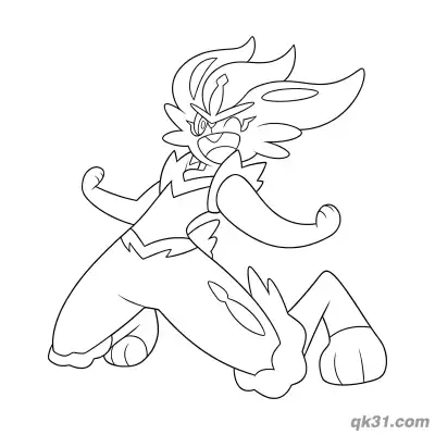 Free printable Cinderace Full Body Action Coloring Page coloring page
