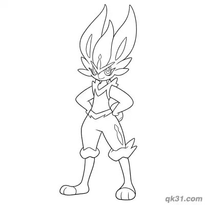 Free printable Cinderace Hands on Hips Confident Coloring Page coloring page