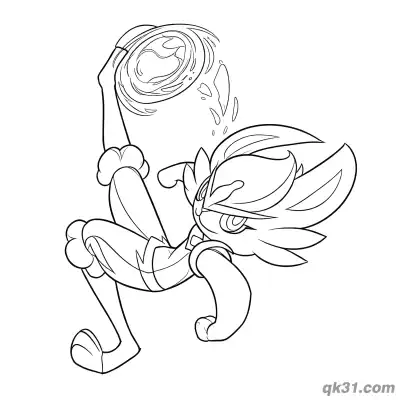 Free printable Cinderace Jumping Energy Ball Attack Coloring Page coloring page