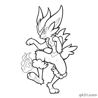 Free printable Cinderace Pyro Ball Kick Coloring Page coloring page