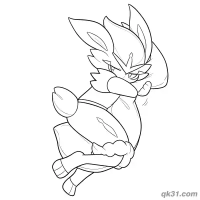 Free printable Cinderace Sleeping with Pillow Coloring Page coloring page