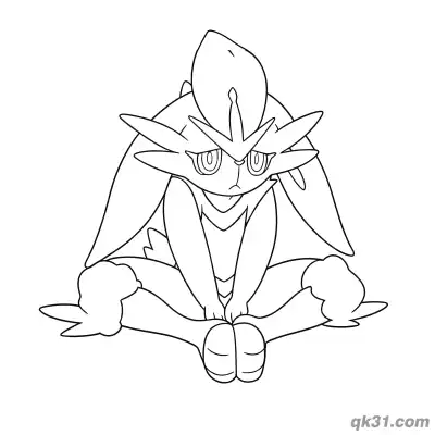 Free printable Cinderace Squatting Combat Coloring Page coloring page