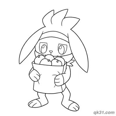 Free printable Raboot Holding Fruit Basket Coloring Page coloring page