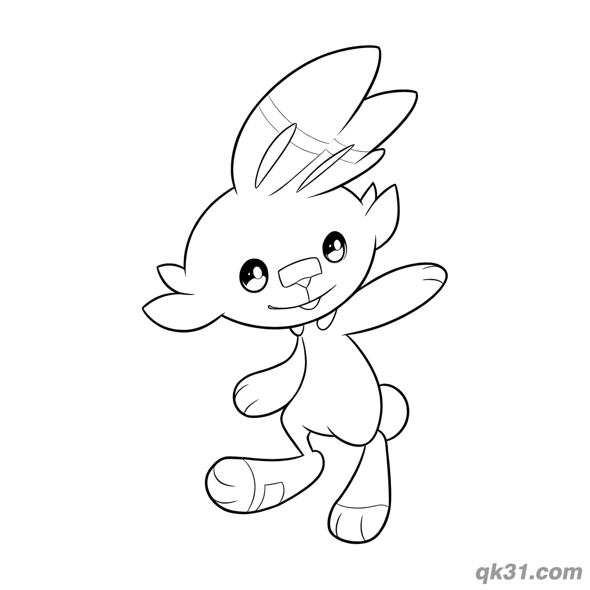 Scorbunny Greeting Coloring Page – Free Printable Coloring Page for Kids and Adults