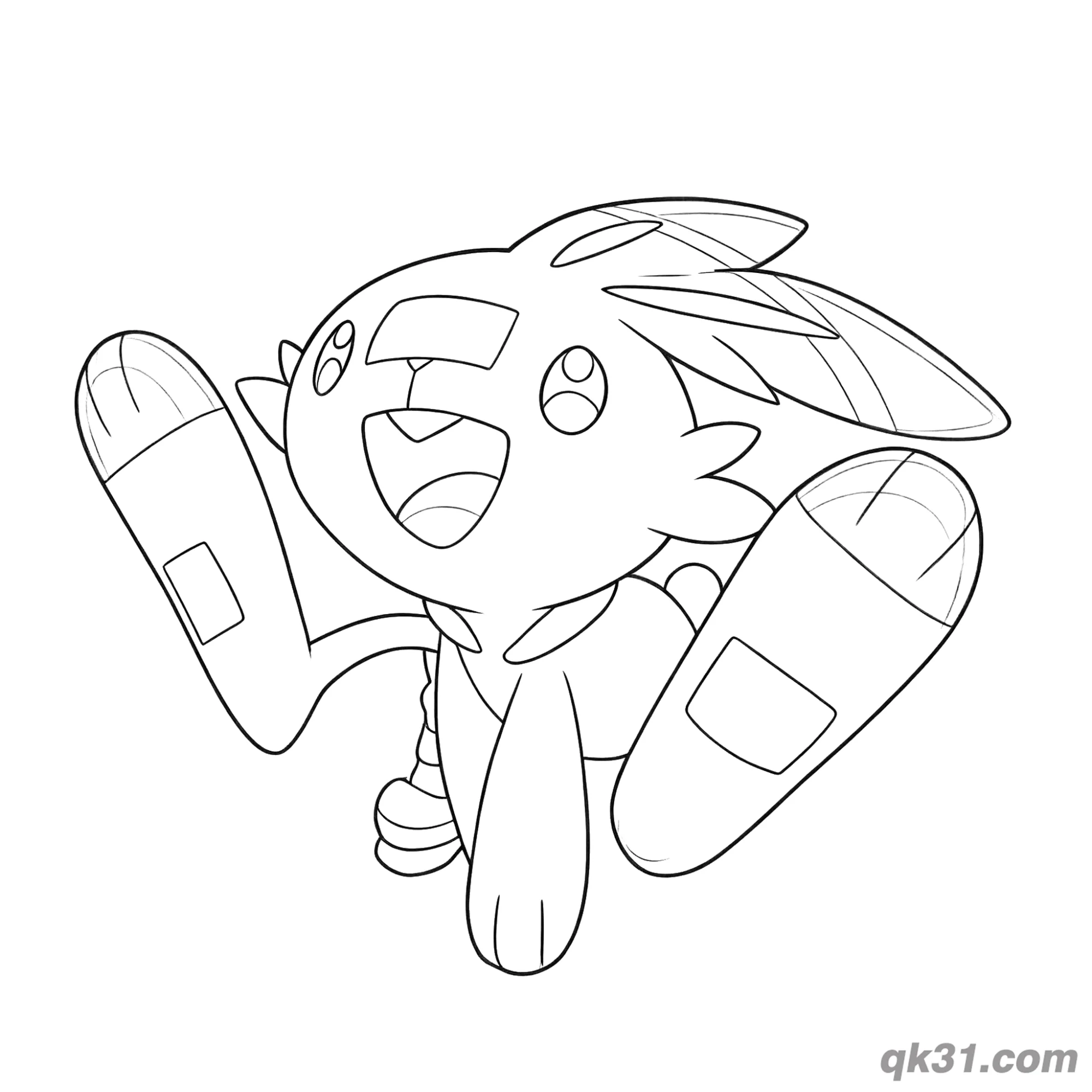 Scorbunny Happy Leap Coloring Page – Free Printable Coloring Page for Kids and Adults