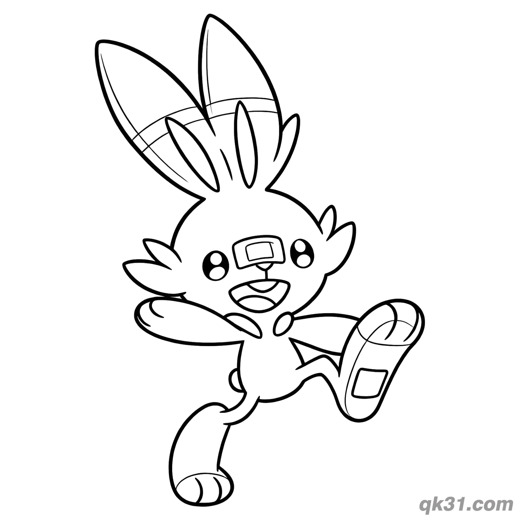 Scorbunny Joyful Leap Coloring Page – Free Printable Coloring Page for Kids and Adults