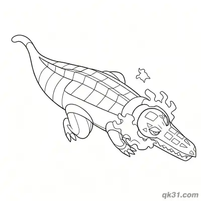 Free printable Skeledirge Side Sliding Coloring Page coloring page