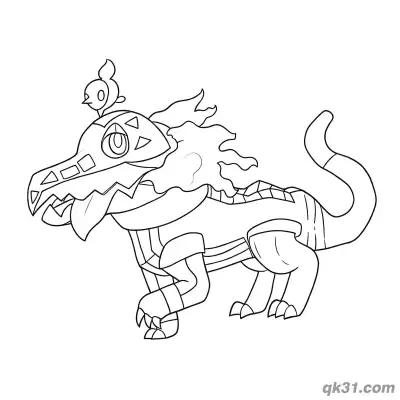 Free printable Skeledirge Pokémon Quadruped Stance Coloring Page coloring page