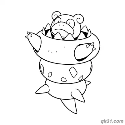 Free printable Mega Slowbro Round Coiled Shell Body Coloring Page coloring page