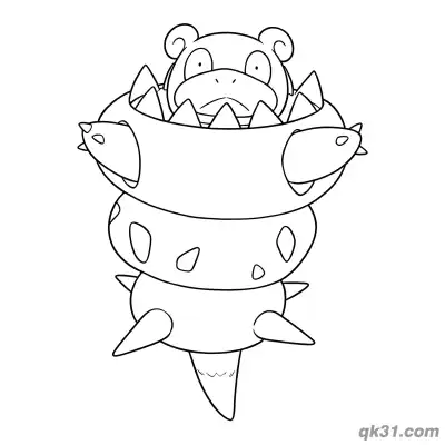 Free printable Mega Slowbro Vertical Coiled Shell Body Coloring Page coloring page