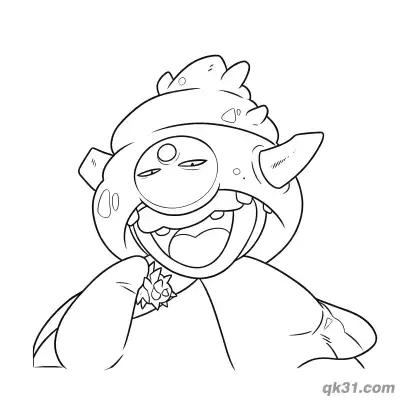 Free printable Galarian Slowking Big Grin Resting Cheek Coloring Page coloring page