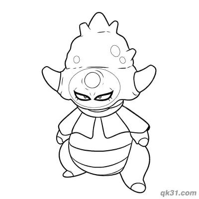 Free printable Galarian Slowking Stern Front Standing Pose Coloring Page coloring page