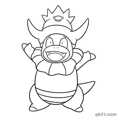 Free printable Slowking Happy Open Arms Pose Coloring Page coloring page