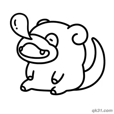 Free printable Slowpoke Snoring While Lying Down Coloring Page coloring page
