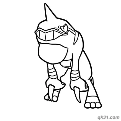 Free printable Smirking Toxicroak Detailed Line Art Coloring Page coloring page