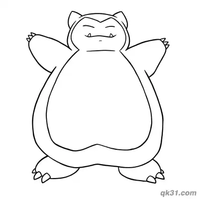 Free printable Arms Outstretched Snorlax Pokémon Card Coloring Page coloring page
