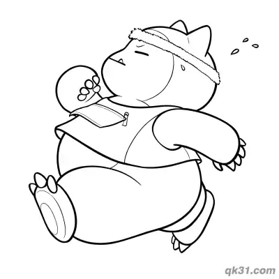 Free printable Running Snorlax Pokémon Coloring Page PDF coloring page