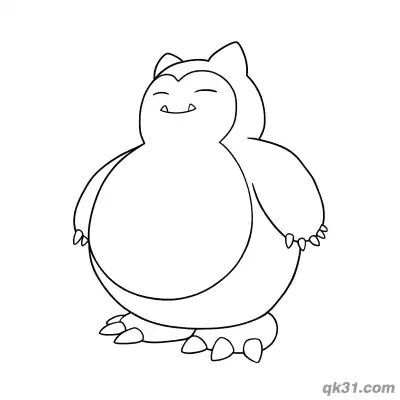 Free printable Standing Snorlax Pokémon Printable Coloring Page coloring page