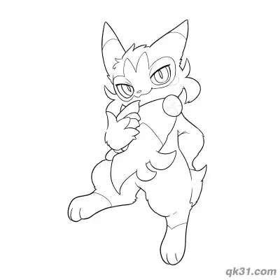 Free printable Floragato Cool Attitude Easy Coloring Page coloring page