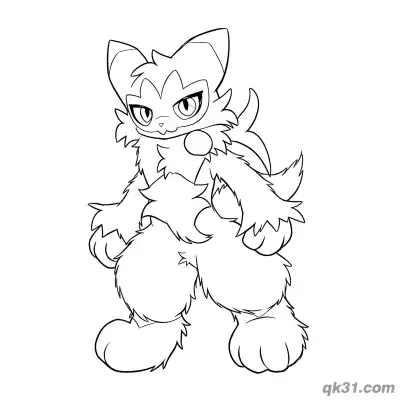 Free printable Floragato Cool Standing Pose Simple Coloring Page coloring page
