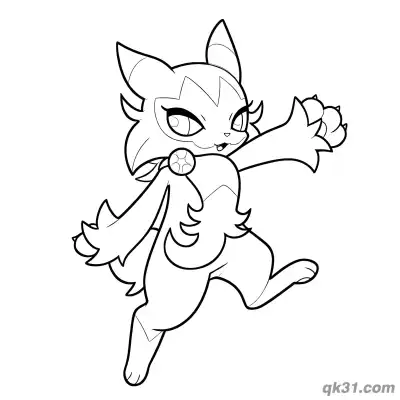 Free printable Floragato Energetic Swipe Action Coloring Page coloring page