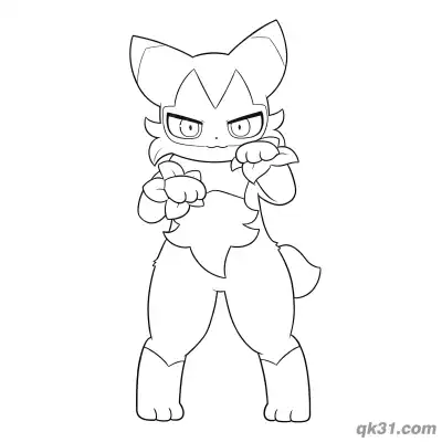 Free printable Floragato Fists Up Ready Stance Coloring Page coloring page