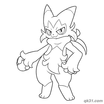 Free printable Floragato Serious Battle Stance Coloring Page coloring page