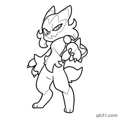 Free printable Floragato Side Profile Holding Item Coloring Page coloring page