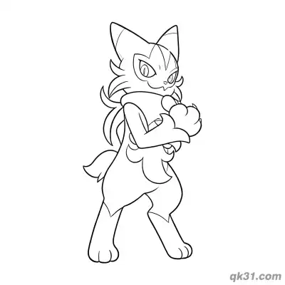 Free printable Floragato Turn Back Smile Cute Coloring Page coloring page