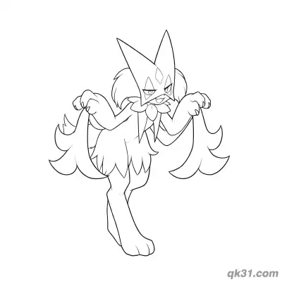 Free printable Meowscarada Cool Pose Simple Coloring Page coloring page