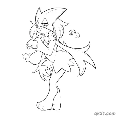 Free printable Meowscarada Side Profile Pose Coloring Page coloring page