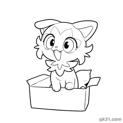 Free printable Sprigatito Box Sitting Cute Coloring Page coloring page