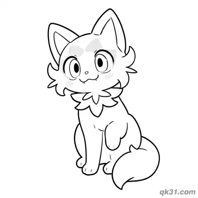 Free printable Sprigatito Bright Eyes Alert Sitting Coloring Page coloring page