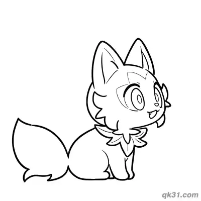 Free printable Sprigatito Cute Sitting Side View Coloring Page coloring page