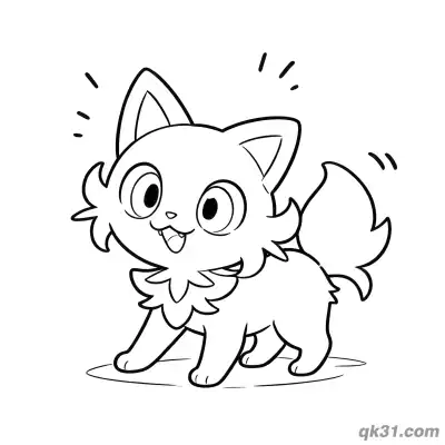 Free printable Sprigatito Energetic Happy Stand Coloring Page coloring page