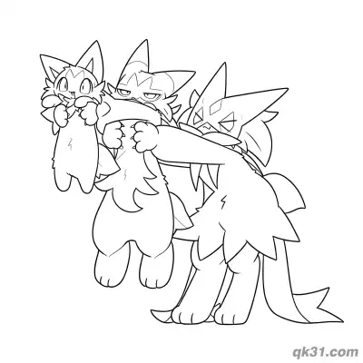 Free printable Sprigatito Floragato Meowscarada Group Hug Coloring Page coloring page