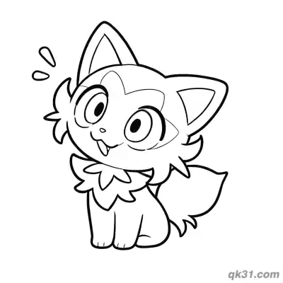 Free printable Sprigatito Happy Sitting Blep Coloring Page coloring page
