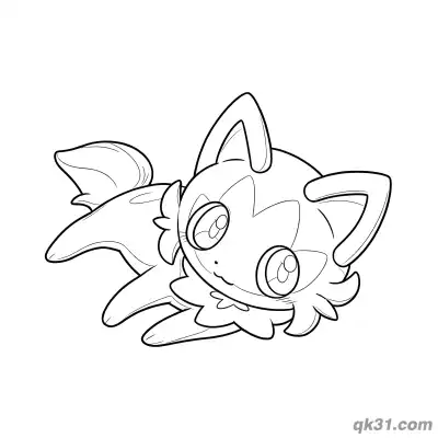 Free printable Sprigatito Lying Down Cute Coloring Page coloring page