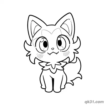 Free printable Sprigatito Shy Head Tilt Sitting Coloring Page coloring page