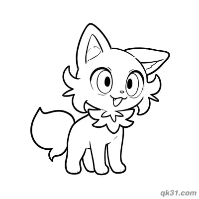 Free printable Sprigatito Standing Happily Blep Coloring Page coloring page