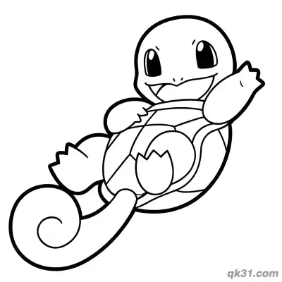 Free printable Beginner-Friendly Squirtle Coloring Page coloring page